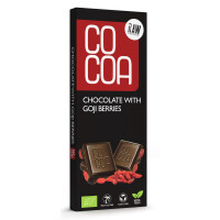 Ciocolată crudă cu boabe goji bio 40 g - COCOA