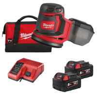 Szlifierka mimośrodowa 125mm Milwaukee M18 BOS125-502B AKU 18V (2x 5.0 Ah) - 4933464229