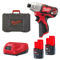 Zakrętarka udarowa 1/4" Milwaukee M12 BID-202C AKU 12V (2x 2.0Ah) - 4933441960