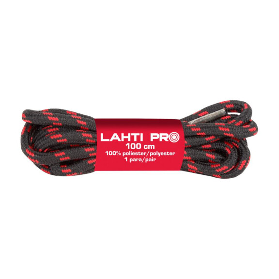 Sznurówki czarno-czerwone 10 par 100 cm Lahti Pro L90401