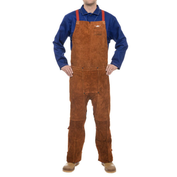 Spodnie ogrodniczki spawalnicze skórzane 122 cm Weldas Lava Brown 44-7248