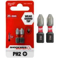 Bit udarowy PH2x25 Milwaukee SHOCKWAVE / x2 - 4932430852