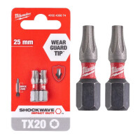 Bit udarowy TORX T20x25mm Milwaukee SHOCKWAVE / x2 - 4932430874