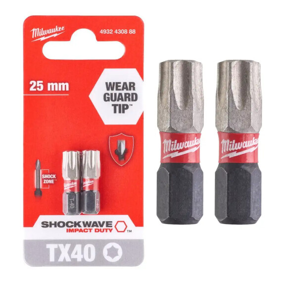 Bit udarowy TORX T40x25mm Milwaukee SHOCKWAVE / x2 - 4932430888