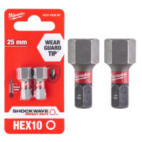 Bit udarowy imbus 10x25mm Milwaukee SHOCKWAVE HEX / x2 - 4932430899