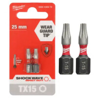 Bit udarowy TORX T15x25mm Milwaukee SHOCKWAVE / x2 - 4932430872
