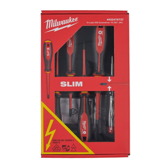 Zestaw wkrętaków izolowanych Milwaukee VDE SLIM / 5 elementów - 4932478737