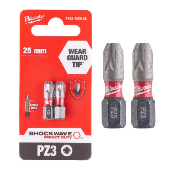 Bit udarowy PZ3x25mm Milwaukee SHOCKWAVE / x2 - 4932430868