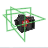 Laser 3-płaszczyznowy 360° Milwaukee M12 3PL-401C zielony (38m) AKU 12V (4.0 Ah) - 4933478102