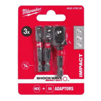 Zestaw adapterów 1/4" - 3/8" - 1/2" Milwaukee / 3 elementy - 4932479228