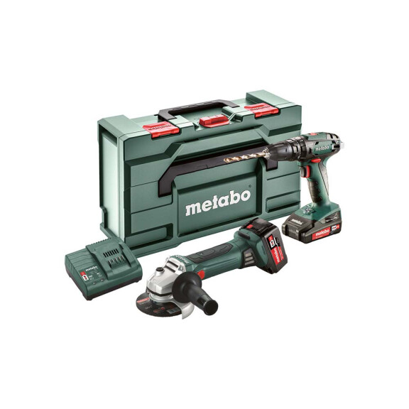 Zestaw COMBO Metabo SET 2.4.4 wkrętarka + szlifierka 18V (2.0 + 4.0 Ah)