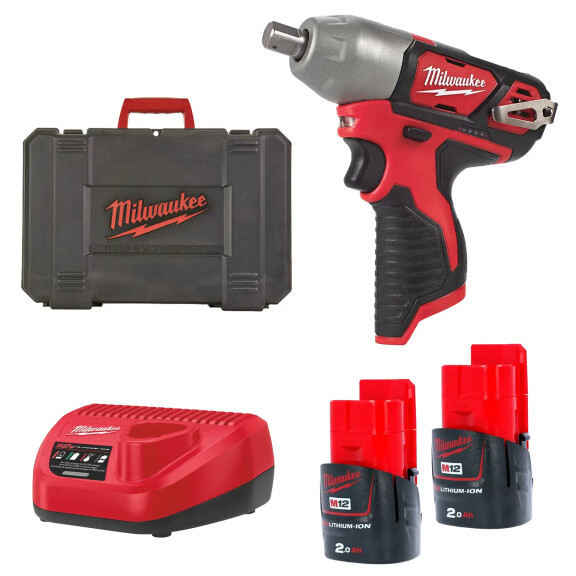 Klucz udarowy 1/2" 138Nm Milwaukee M12 BIW12-202C AKU 12V (2x 2.0Ah) - 4933447133