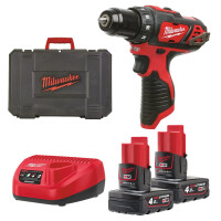 Wiertarko-wkrętarka Milwaukee M12 BDD-402C AKU 12V (2x 4.0Ah) - 4933441925