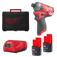 Zakrętarka udarowa 1/4″ Milwaukee M12 FQID-202X AKU 12V (2x 2.0 Ah) - 4933464973