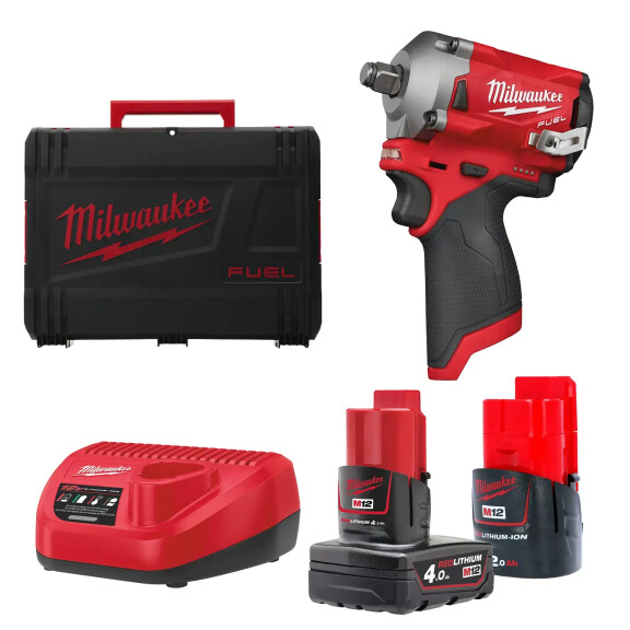 Klucz udarowy 1/2" 339Nm Milwaukee M12 FIWF12-422X AKU 12V (4.0 + 2.0 Ah) - 4933464616