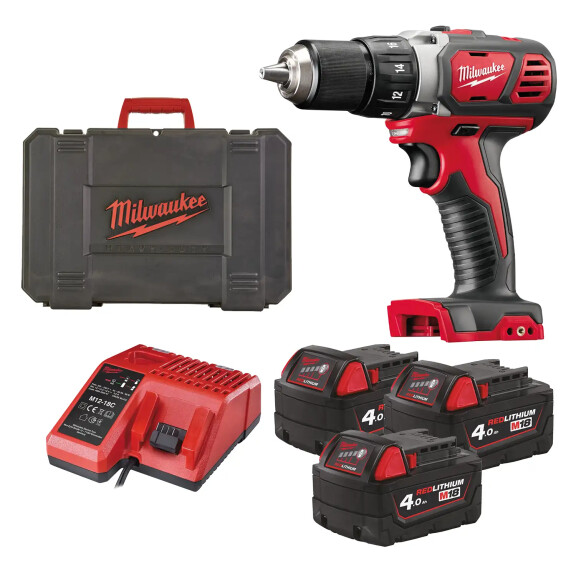 Wiertarko-wkrętarka Milwaukee M18 BDD-403C AKU 18V (3x 4.0 Ah) - 4933448362