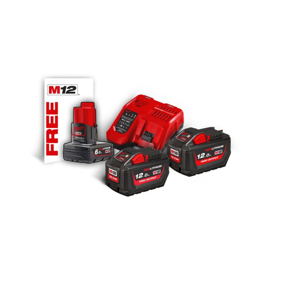 Zestaw ładowarka + 3x akumulator Milwaukee M18 HNRG-122 AKU 18/12V (2x 12.0 + 6.0 Ah) - 4933464261