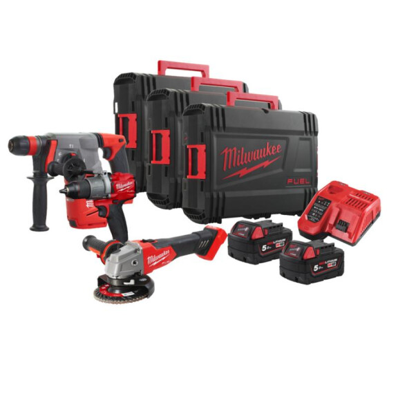Zestaw narzędzi Milwaukee M18 BPP3AA-502X AKU 18V (2x 5.0 Ah) - 4933479240