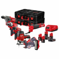 Zestaw narzędzi Milwaukee M12 FPP7A-624P AKU 12V (2x 2.0 + 2x 6.0 Ah) - 4933480555