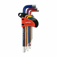 Zestaw kluczy imbusowych kolorowych 1,5-10mm Yato YT-05631 / 9 elementów