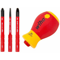 Wiha wkrętak z uchwytem na bity zestaw SoftFinish electric slimVario® Stubby 4-sztuki - 41230