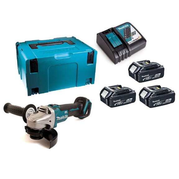 Szlifierka kątowa 125mm MAKITA DGA 504RT3J AKU 18V (3 x 5.0Ah)