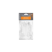 Plastikowa opaska kablowa biała Tecmaxx 2,5 x 100mm 100 sztuk - 14-201