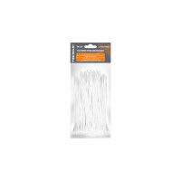Plastikowa opaska kablowa biała Tecmaxx 2,5 x 160mm 100 sztuk - 14-203