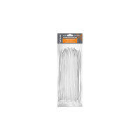 Plastikowa opaska kablowa biała Tecmaxx 3,6 x 250mm 100 sztuk - 14-207