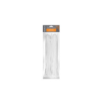 Plastikowa opaska kablowa biała Tecmaxx 3,6 x 370mm 100 sztuk - 14-209