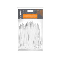 Plastikowa opaska kablowa biała Tecmaxx 4,8 x 120mm 100 sztuk - 14-210