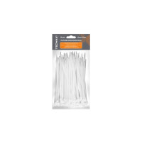 Plastikowa opaska kablowa biała Tecmaxx 4,8 x 160mm 100 sztuk - 14-211
