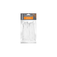 Plastikowa opaska kablowa biała Tecmaxx 4,8 x 180mm 100 sztuk - 14-212