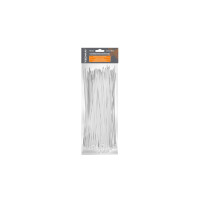 Plastikowa opaska kablowa biała Tecmaxx 4,8 x 300mm 100 sztuk - 14-215
