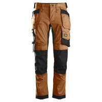 Spodnie robocze z workami kieszeniowymi brązowo-czarne stretch AllroundWork SNICKERS 6241