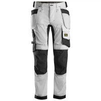 Spodnie robocze z workami kieszeniowymi biało-czarne stretch AllroundWork SNICKERS 6241