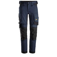 Spodnie robocze z workami kieszeniowymi granatowo-czarne stretch AllroundWork SNICKERS 6241