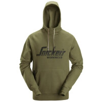 Bluza z kapturem logo SNICKERS khaki - 2894