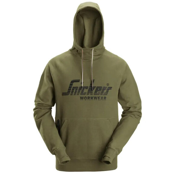Bluza z kapturem logo SNICKERS khaki - 2894