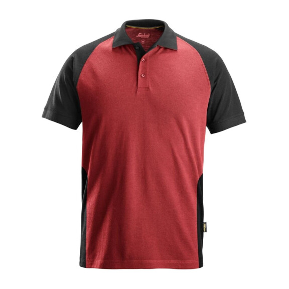 Koszulka polo dwukolorowa czerwono-czarna SNICKERS - 2750