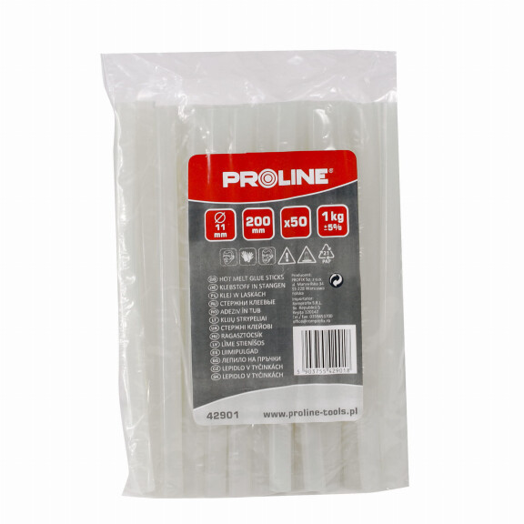 Klej w laskach uniwersalny 11mm bezbarwny 1KG (50x200mm) PROLINE - 42901