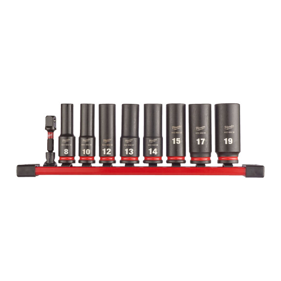 Zestaw nasadek udarowych długich Milwaukee SHW 3/8" HEX 9 elementów - 4932480455