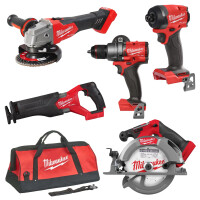 Zestaw elektronarzędzi Milwaukee M18 FPD3-0 + M18 FID3-0 + M18 FSAG125X-0 + M18 FCS552 AKU + M18 FSZ-0 (bez aku)