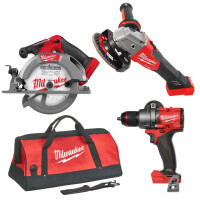 Zestaw elektronarzędzi Milwaukee M18 FPD3-0 + M18 FSAG125X-0 + M18 FCS552 AKU (bez aku)