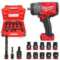Klucz udarowy 1/2" 2034Nm Milwaukee M18 FHIW2F12-0 AKU 18V (bez aku) + zestaw nasadek udarowych krótkich 1/2" 13 elementów