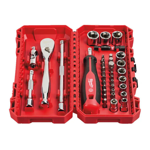 Zestaw nasadek i bitów z grzechotką 1/4" Milwaukee / 38 elementów - 4932498381