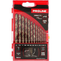 Wiertła do metalu HSSCO DIN338 13 szt. PROLINE - 78214