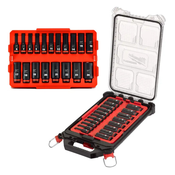 Zestaw nasadek udarowych długich 3/8" Milwaukee Shockwave / 19 elementów - 4932480946