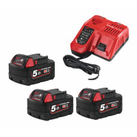 Zestaw ładowarka + 3x akumulator Milwaukee M18/M12 AKU 18V (3x 5.0 Ah) - 4930185021