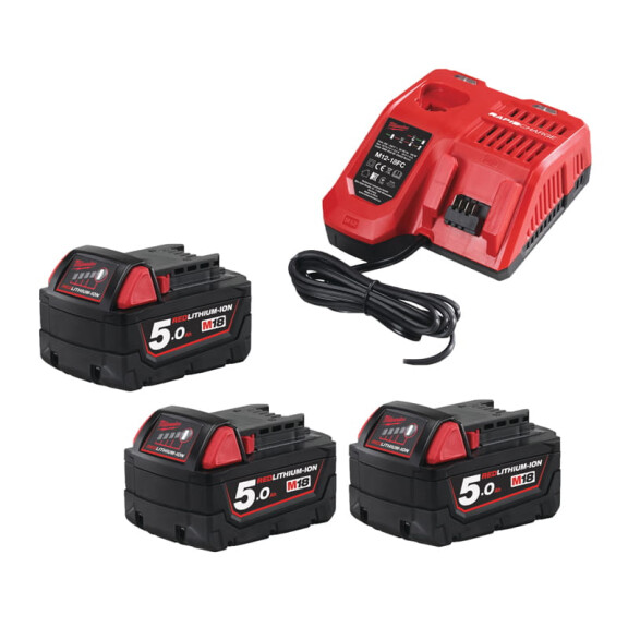 Zestaw ładowarka + 3x akumulator Milwaukee M18/M12 AKU 18V (3x 5.0 Ah) - 4930185021